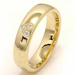 Trauring aus 9 Karat Gold 0,075 ct