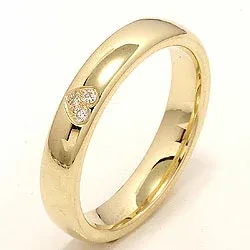 Herz Trauring aus 14 Karat Gold 0,03 ct