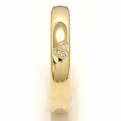 Herz Trauring aus 14 Karat Gold 0,03 ct