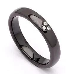 Trauring in Schwarzer Stahl 0,030 ct