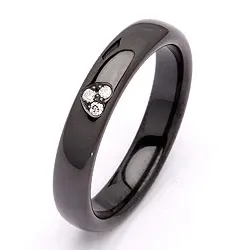 Trauring in Schwarzer Stahl 0,030 ct