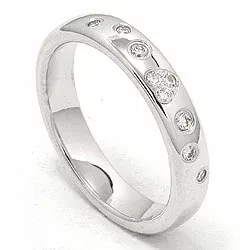 Herz Trauring aus 14 Karat Weißgold 0,130 ct