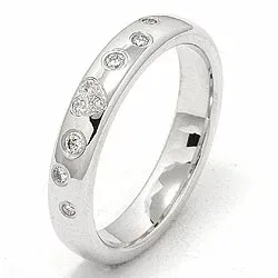 Herz Trauring aus 14 Karat Weißgold 0,130 ct