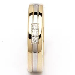 Zweifarbig Damen Trauring aus 14 Karat Gold- und Weißgold 0,06 ct