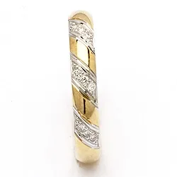 Trauring aus 14 Karat Gold- und Weißgold 0,048 ct