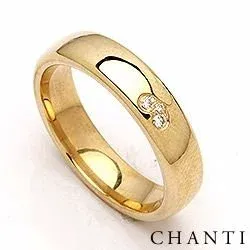Herz Trauring aus 9 Karat Gold 0,037 ct