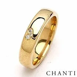 Herz Trauring aus 9 Karat Gold 0,037 ct