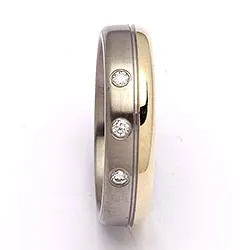 Trauring in Titanium und Gold 0,06 ct