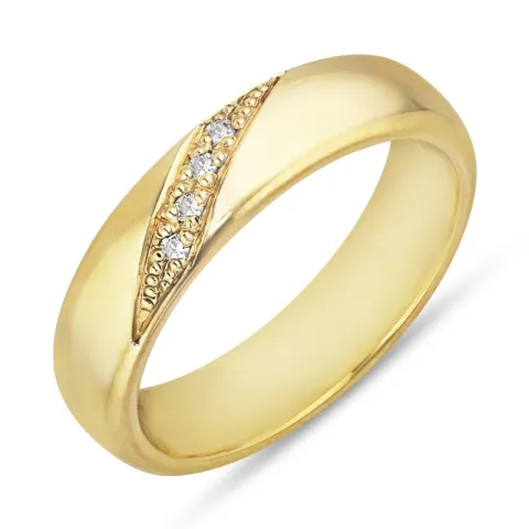 Trauring in 9 Karat Gold 0,04 ct