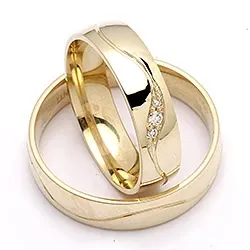 trauringe aus 9 Karat Gold 0,036 ct - set