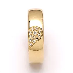 Herz Brillant Trauring aus 14 Karat Gold 0,101 ct