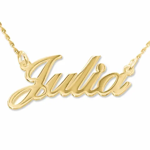 Gold Namenskette mit Anhänger in 14 Karat Gold