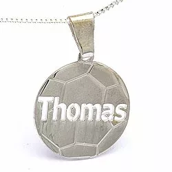 Fußball Namenskette mit Anhänger in Silber