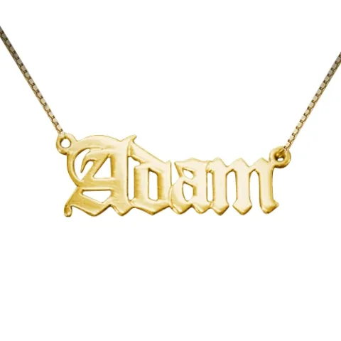 Namenskette mit Anhänger in 9 Karat Gold