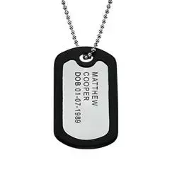 Dogtag namenskette mit anhänger in aluminium