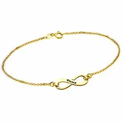 Infinity Namens armband in vergoldetem Silber