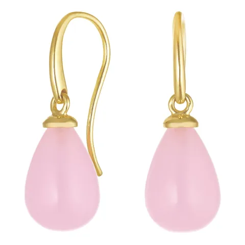 Ohrringe in 9 Karat Gold mit rose Bergkristall