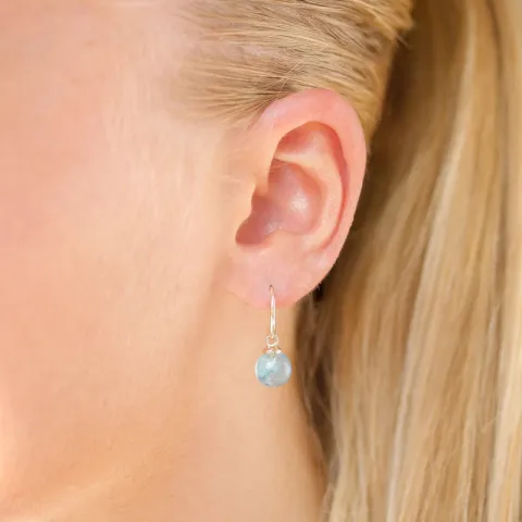Ohrringe in 9 Karat Gold mit Aquamarin
