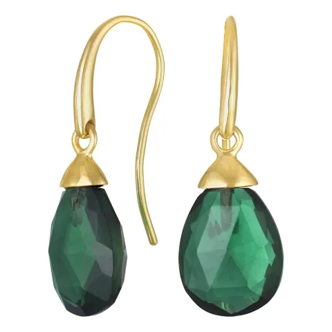 Ohrringe in 9 Karat Gold mit grünem Bergkristall