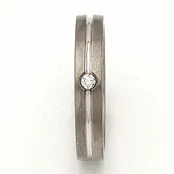 Trauring in 14 Karat Titanium und Weißgold 0,040 ct