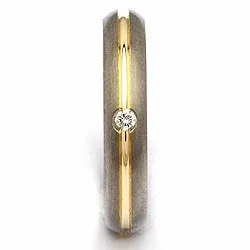 Trauring in Titanium und Gold 0,030 ct