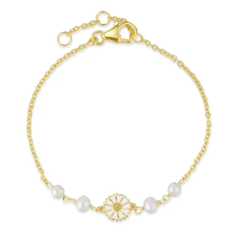 Marguerite Perle Armband aus vergoldetem Sterlingsilber