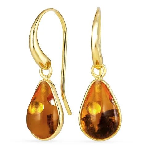 synthetisch Bernstein Ohrringe in vergoldetem Silber - Loom Stones