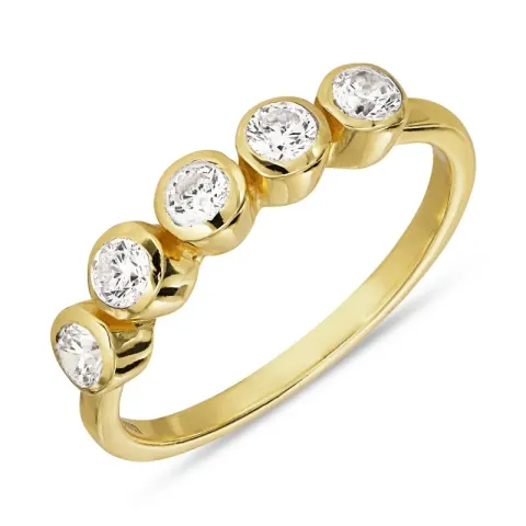 Zirkon Ring aus vergoldetem Sterlingsilber - Bubbly Sparkle