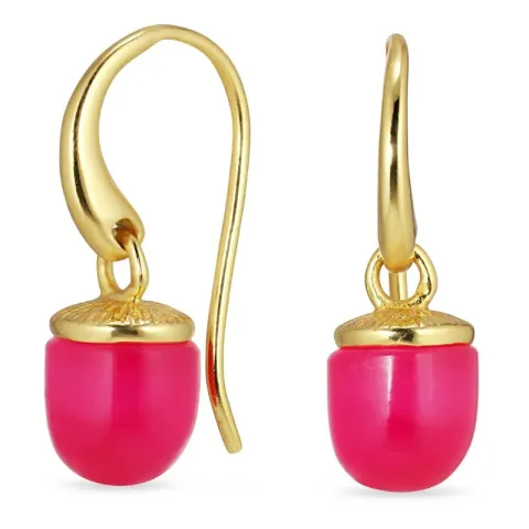 pink Onyx Ohrringe in vergoldetem Silber