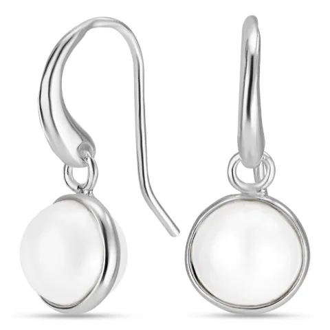 runden Perle Ohrringe in Silber - Loom Stones