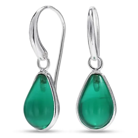 Tropfen Aqua Bergkristall Ohrringe in Silber