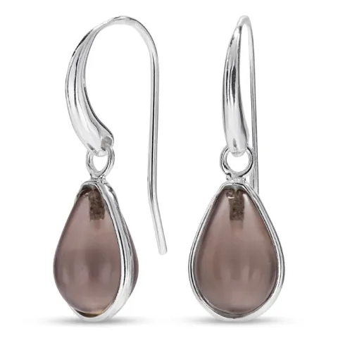 Tropfen Rauchquarz Ohrringe in Silber - Loom Stones