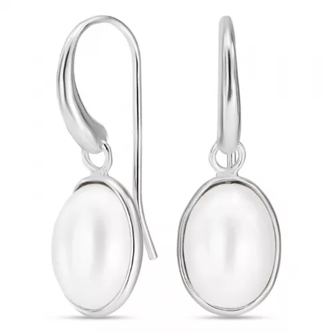 Tropfen weißen Perle Ohrringe in Silber