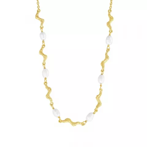 Perle Halskette aus vergoldetem Sterlingsilber