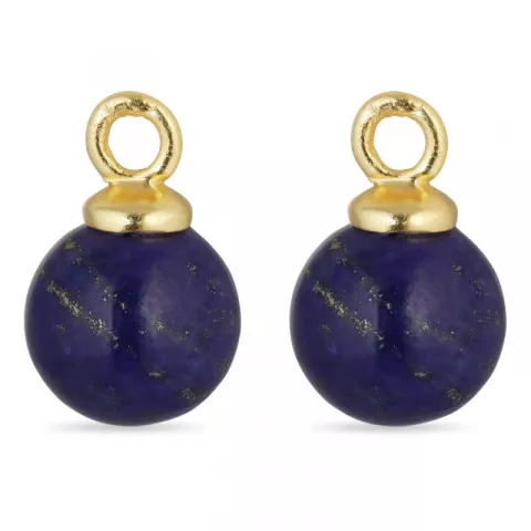 8 mm Lapis Lazuli Anhänger für Ohrringe in vergoldetem Silber