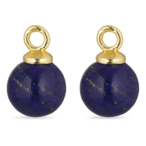 8 mm Lapis Lazuli Anhänger für Ohrringe in vergoldetem Silber - Mix & Match