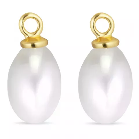 Perle Anhänger für Ohrringe in vergoldetem Silber