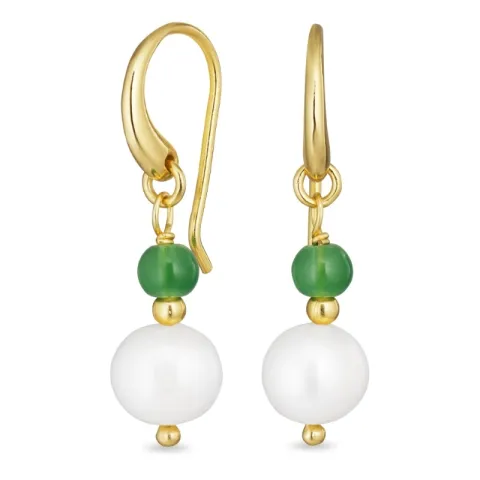 lange grünem Aventurin Ohrringe in vergoldetem Sterlingsilber - Loom Stones