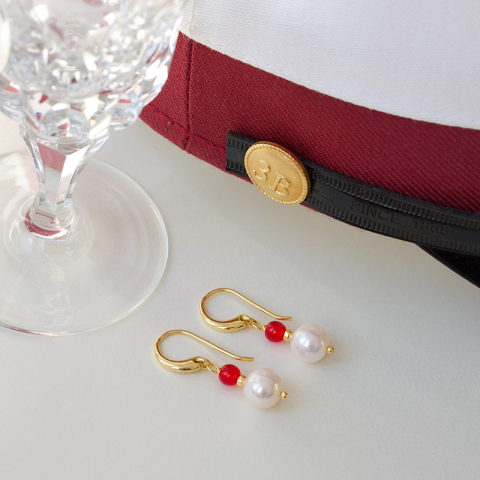 lange pink Bergkristall Ohrringe in vergoldetem Silber - Loom Stones