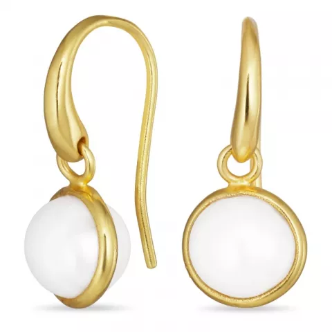 runden Perle Ohrringe in vergoldetem Silber