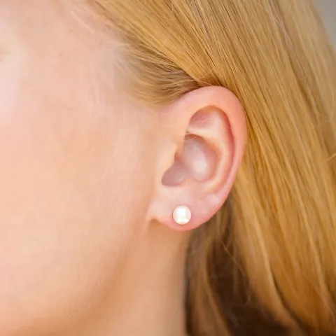 6 mm Perle Ohrstecker in vergoldetem Silber