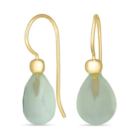 prehnite Ohrringe in vergoldetem Silber