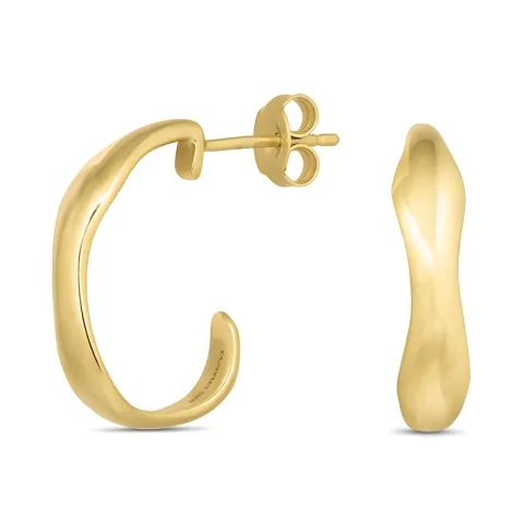 14 mm Halbkreolen in vergoldetem Silber