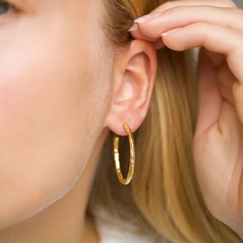 30 mm Kreole in vergoldetem Silber