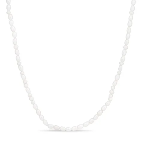 Perle Halskette aus vergoldetem Sterlingsilber 38 + 5 cm x 4,5 mm