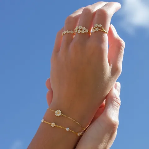 Marguerite Perle Armband aus vergoldetem Sterlingsilber