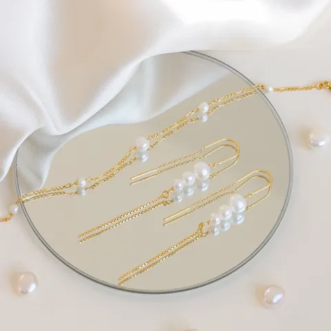 Perle Armband aus vergoldetem Sterlingsilber