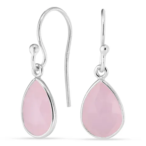 Tropfen pink Bergkristall Ohrringe in Silber - Loom Stones