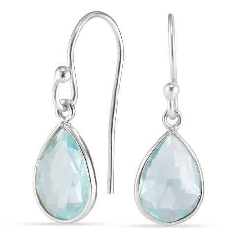 Tropfen blauem Bergkristall Ohrringe in Silber - Loom Stones