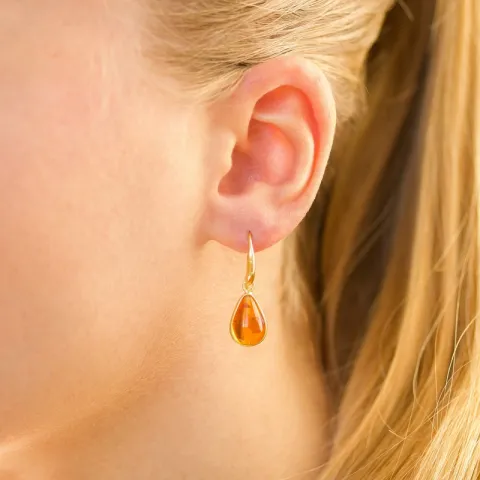 synthetisch Bernstein Ohrringe in vergoldetem Silber - Loom Stones